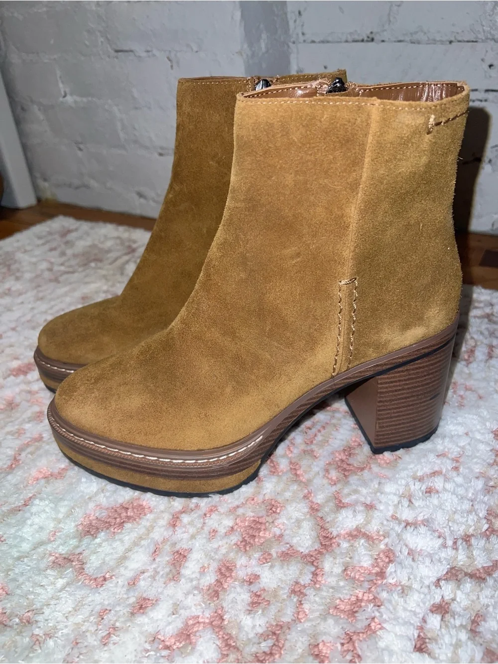 Steve Madden Chestnut Suede Platform Ankle Boots